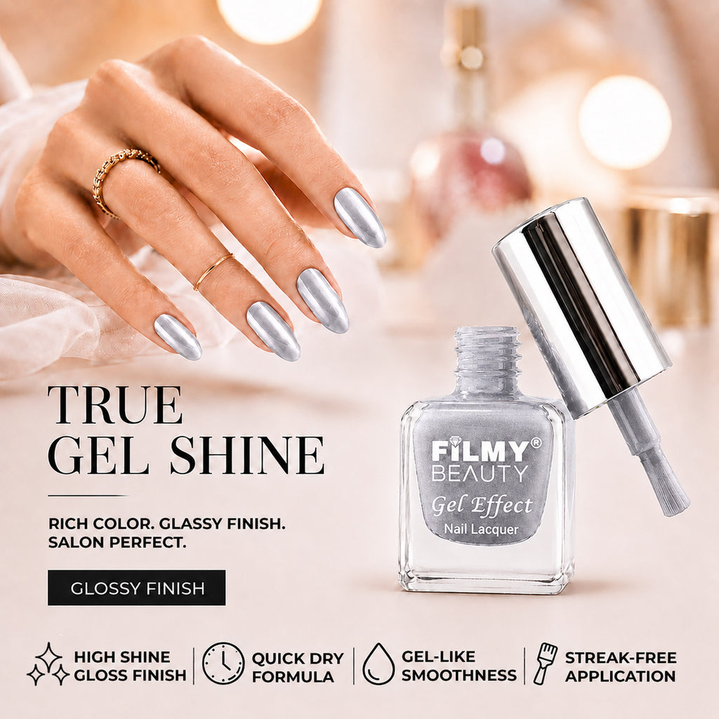 Gel Nail Polish - Silver Drops