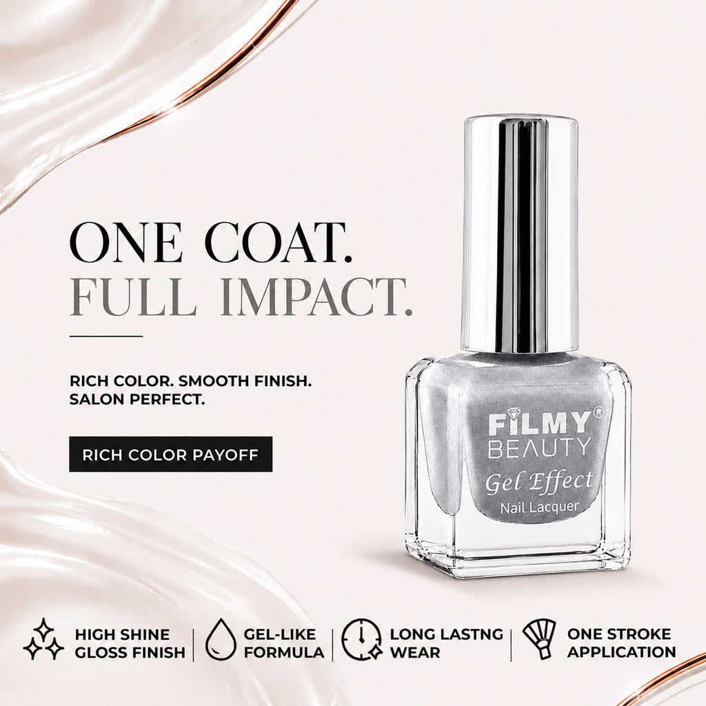 Gel Nail Polish - Silver Drops