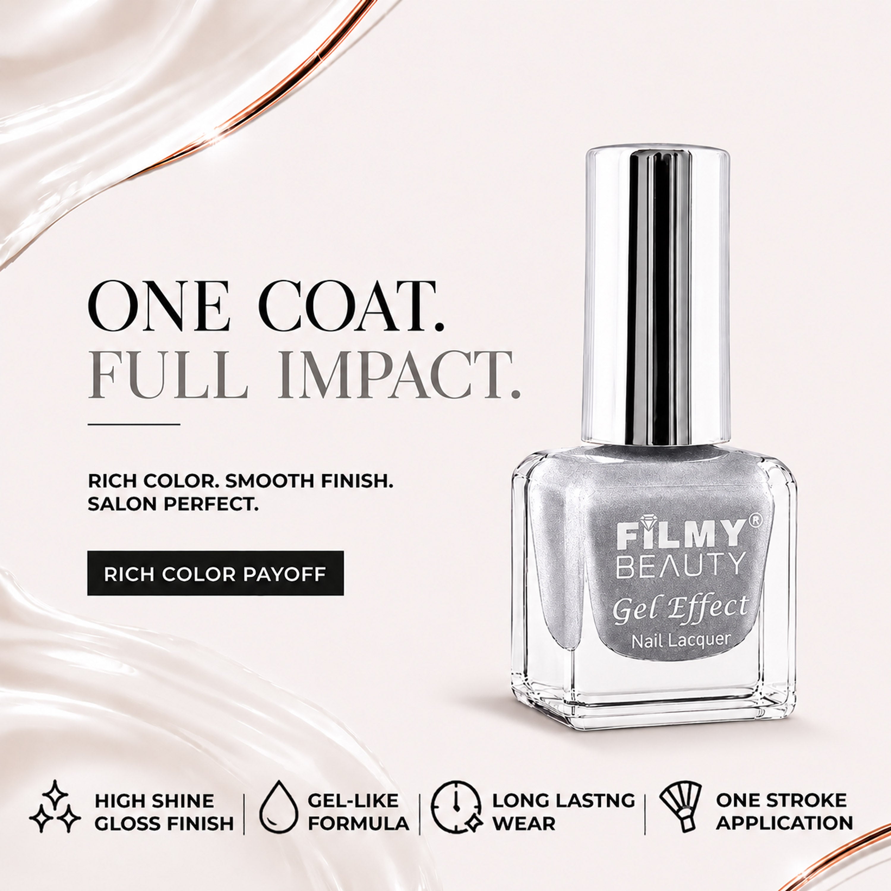 Gel Nail Polish - Silver Drops