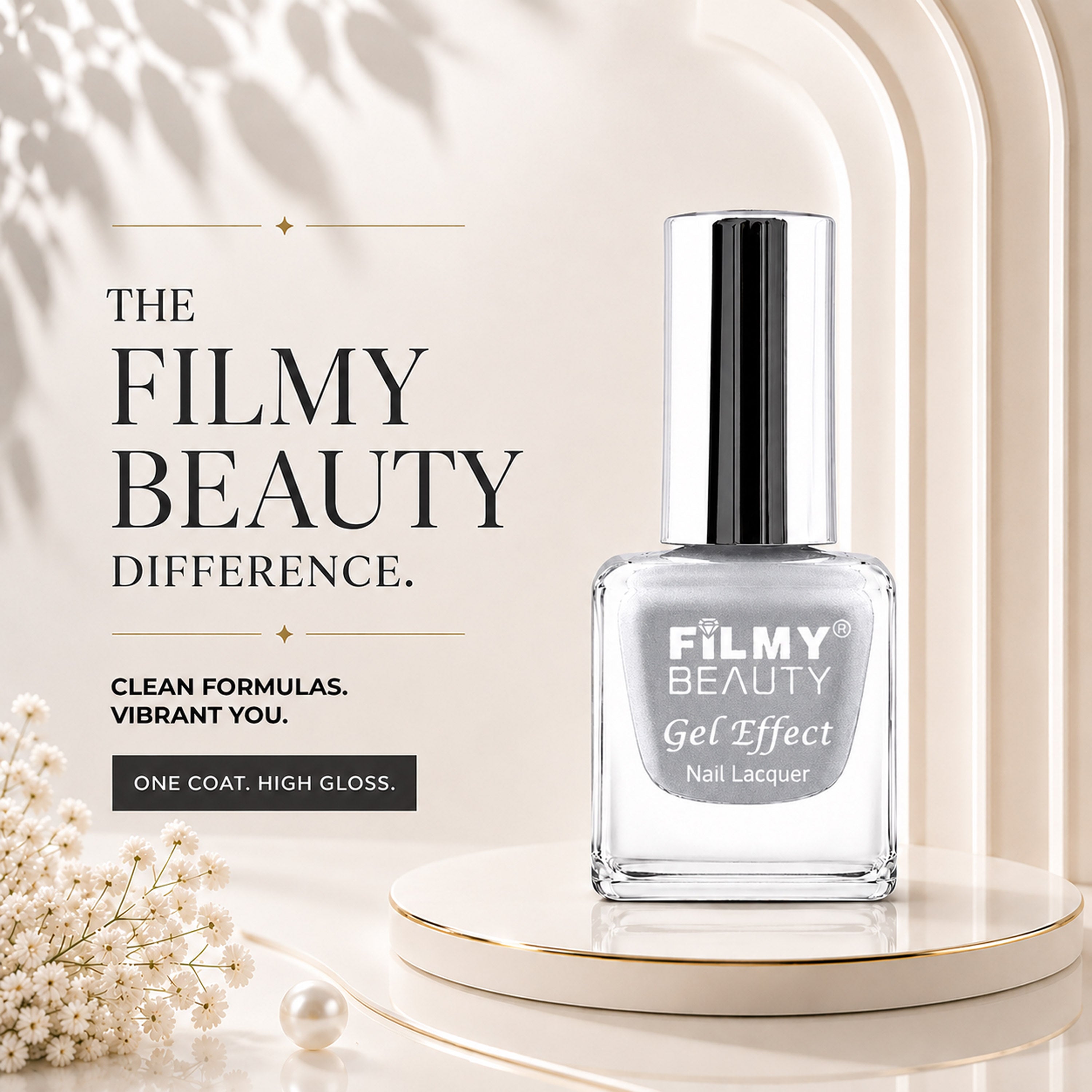 Gel Nail Polish - Silver Drops
