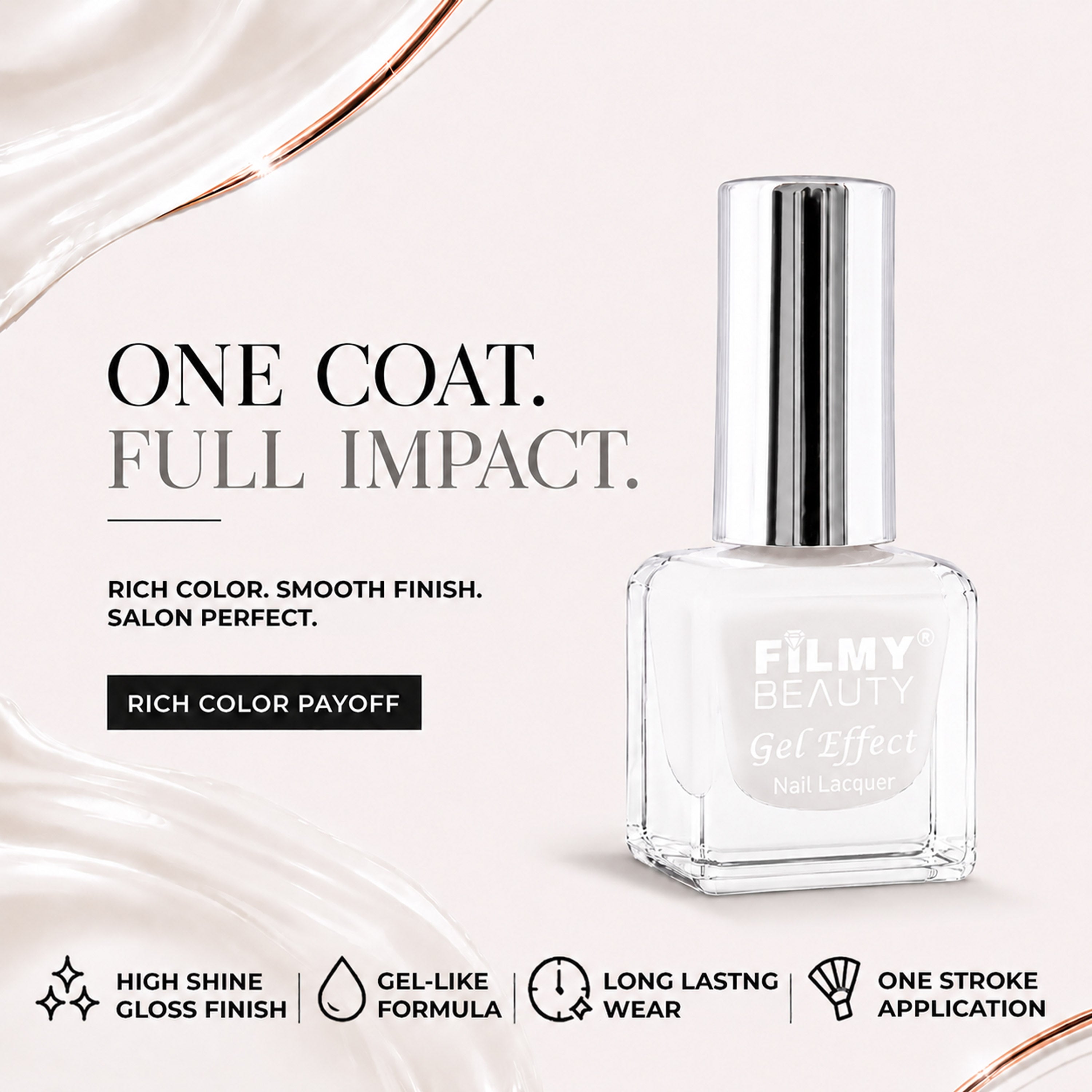 Gel Nail Polish -  White Luster