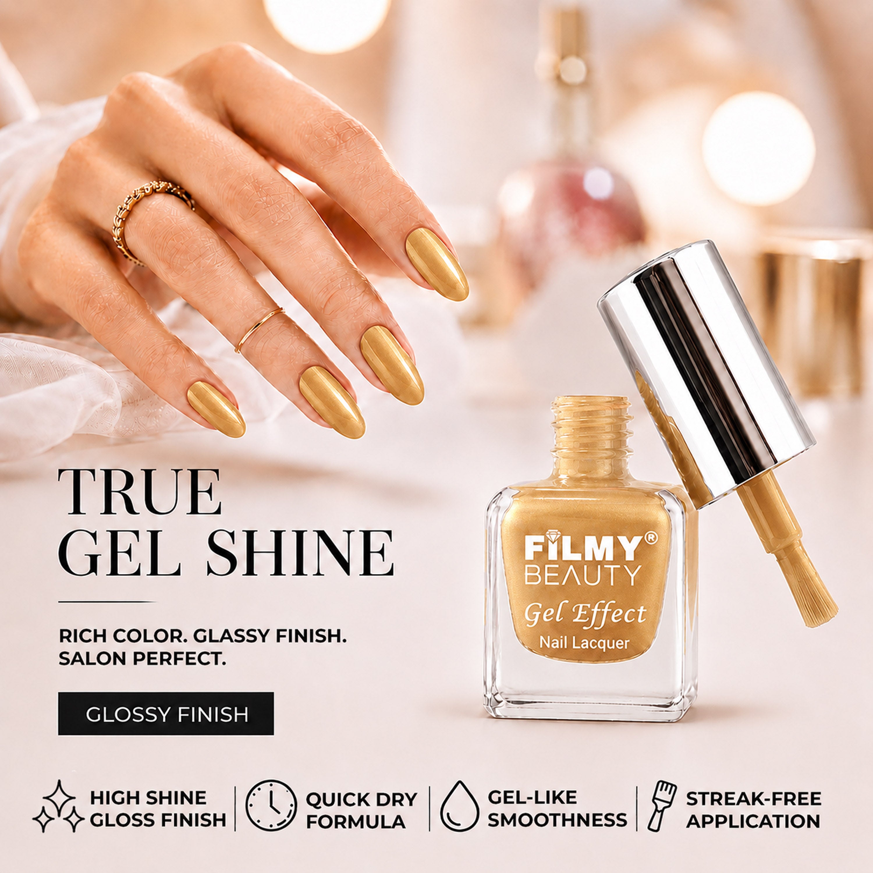Gel Nail Polish - Gold Glow