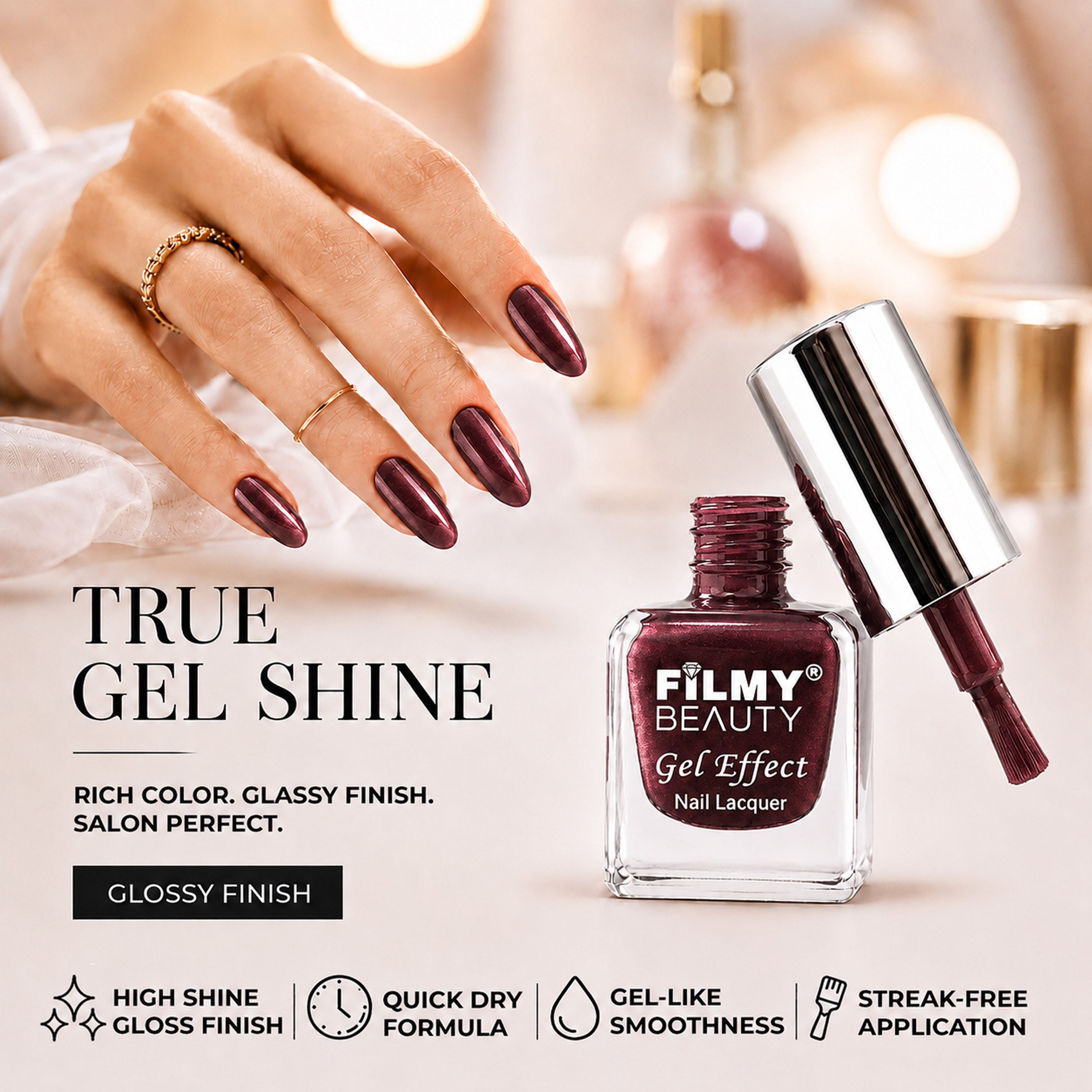 Gel Nail Polish - Bare Maroon